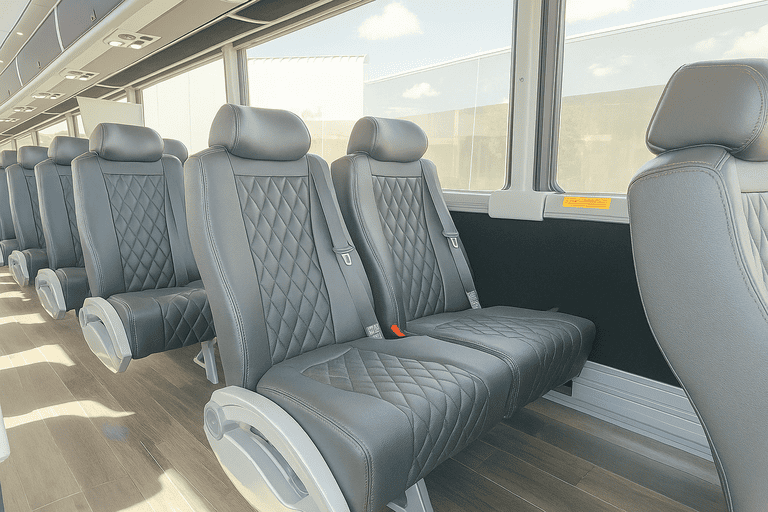 interior of Coach Bus Stockton charter bus