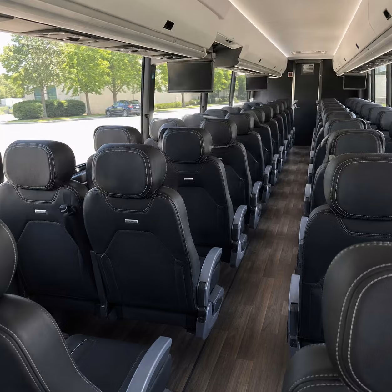 stockton charter bus rental interior